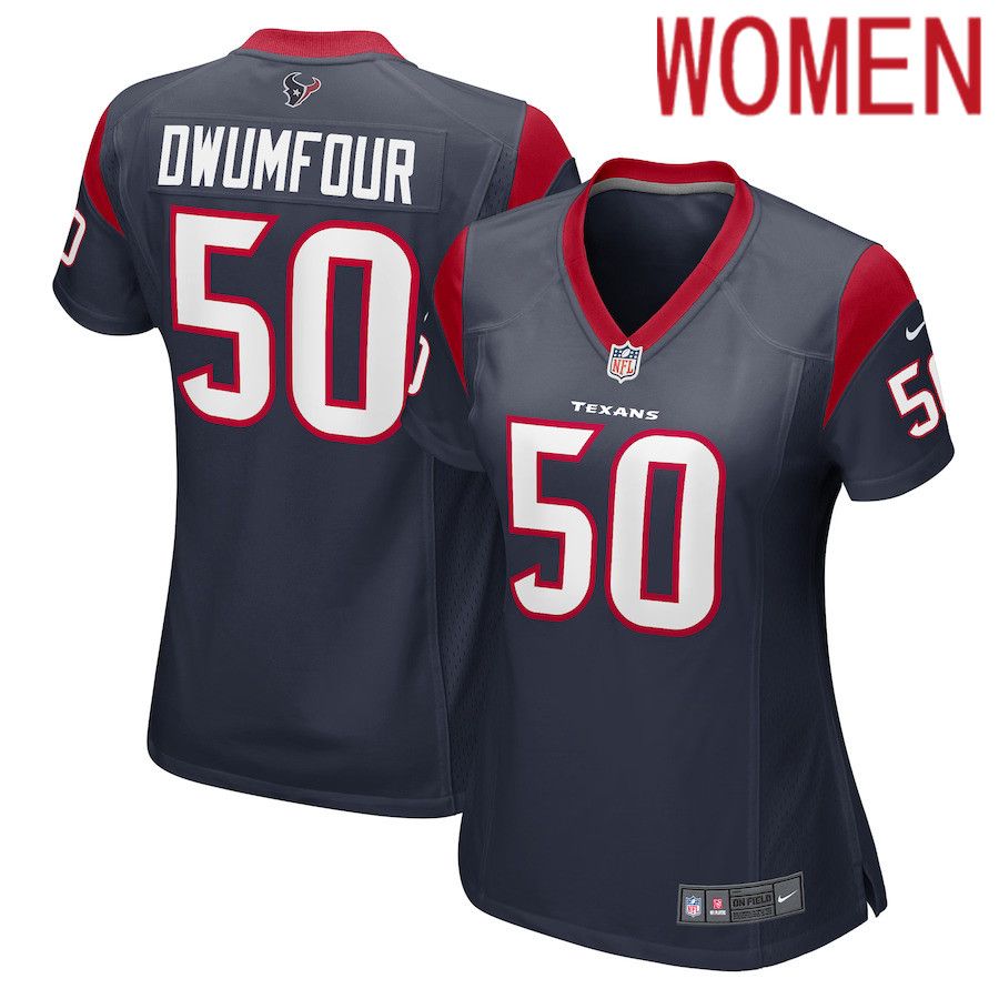 Women Houston Texans #50 Michael Dwumfour Nike Navy Game Player NFL Jersey